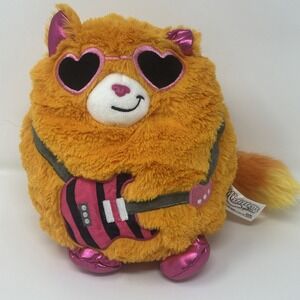 Get Meowt! Misfitten GIBSON Plush Orange Cat Pink/Black Guitar & Heart Glasses